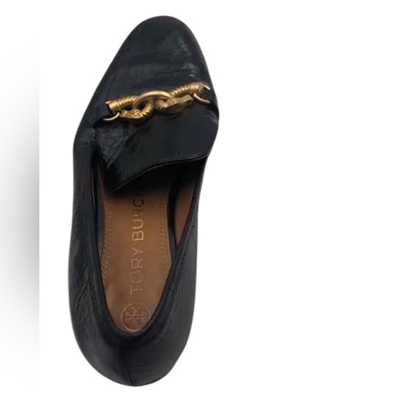 Tory Burch black leather women’s loafer size 7.5M - Picture 6 of 8